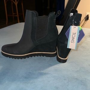 Tom’s Black Maddie wedge bootie fit a so 7 best